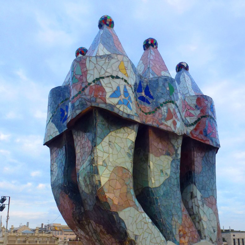 Casa Batlló terrace ceramic chimneys