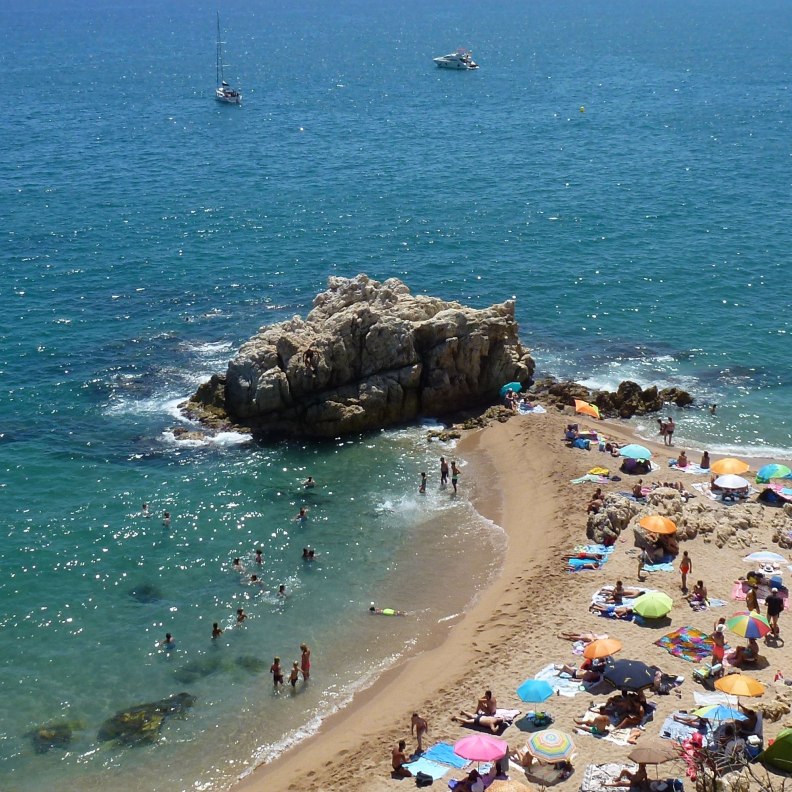 Sant Pol de Mar Rocagrossa beach the rock